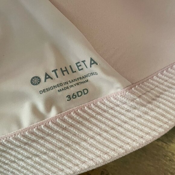 Athleta Advance Sports Bra Sz 36DD Nude Beige Wireless High Imapct Racerback - Picture 6 of 6
